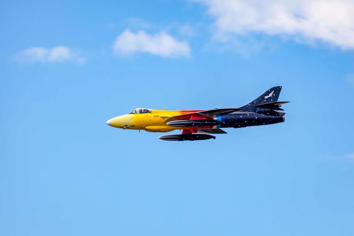 shoreham-by-sea, west sussex, regno unito, 2014. hawker hunter miss comportamento foto