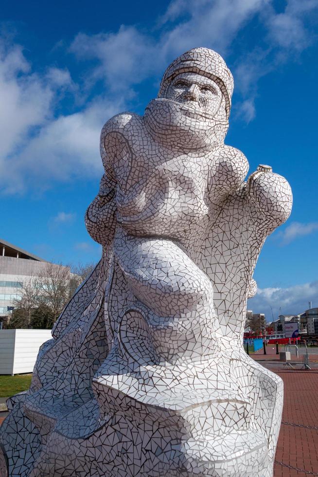 Cardiff, Galles, Regno Unito, 2014. Vista del memoriale antartico di Scott foto
