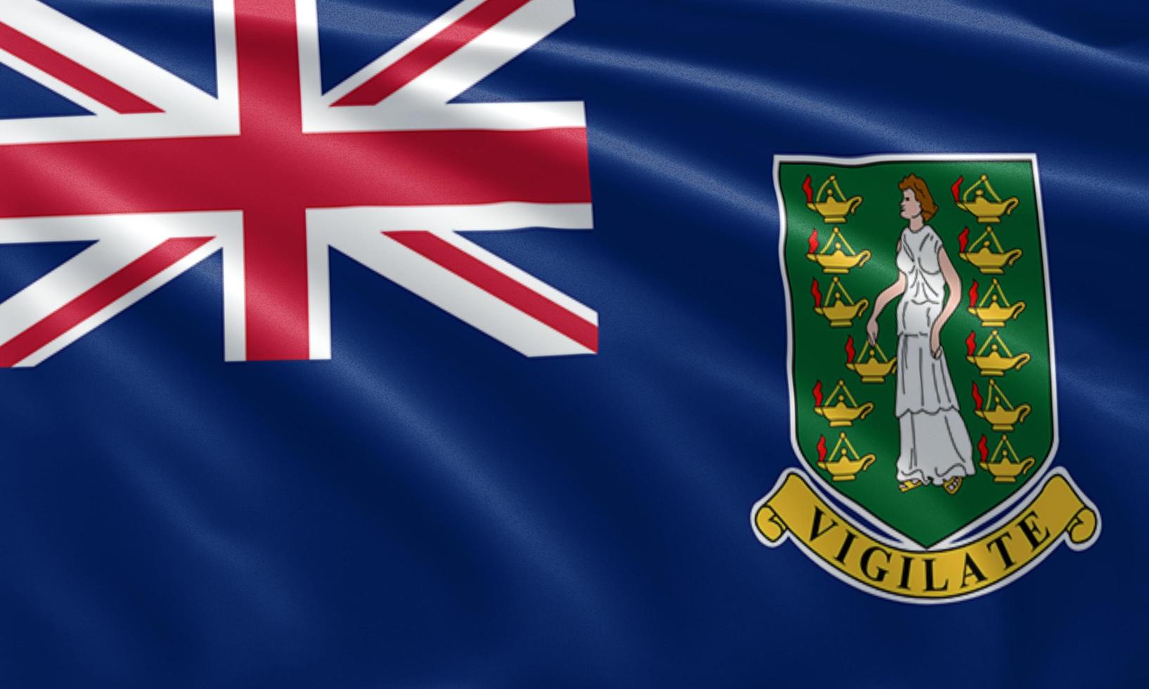 primo piano sventolando la bandiera delle isole vergini britanniche foto