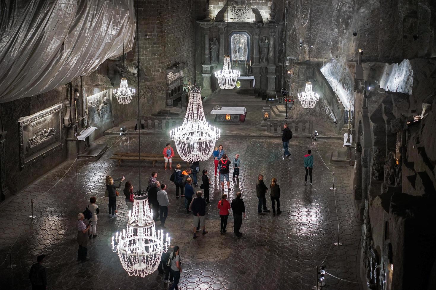 cracovia, polonia, 2017. miniera di sale di wieliczka foto