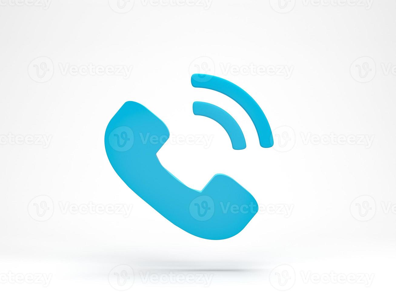 rendering 3d, illustrazione 3d. icona di chiamata telefonica isolata su priorità bassa bianca. ricevitore telefonico semplice stile minimal. foto
