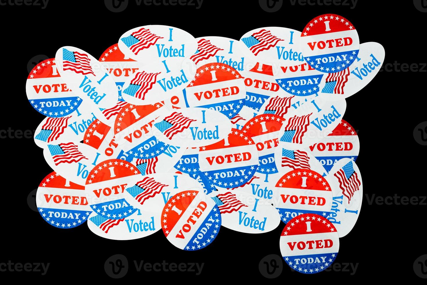 sfondo creato da molti adesivi o badge per il voto elettorale foto