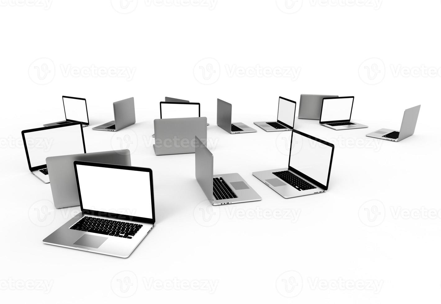 laptop moderno isolato su sfondo bianco. illustrazione 3d. foto