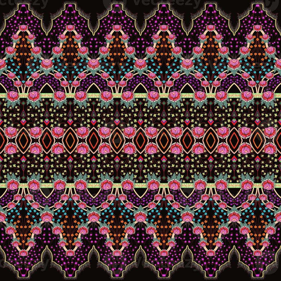 bellissimo modello senza cuciture fatto a mano ikat art.folk ricamo e stile messicano. stampa di ornamenti d'arte geometrica azteca. modello di mandala di foto e concetto di sfondo.