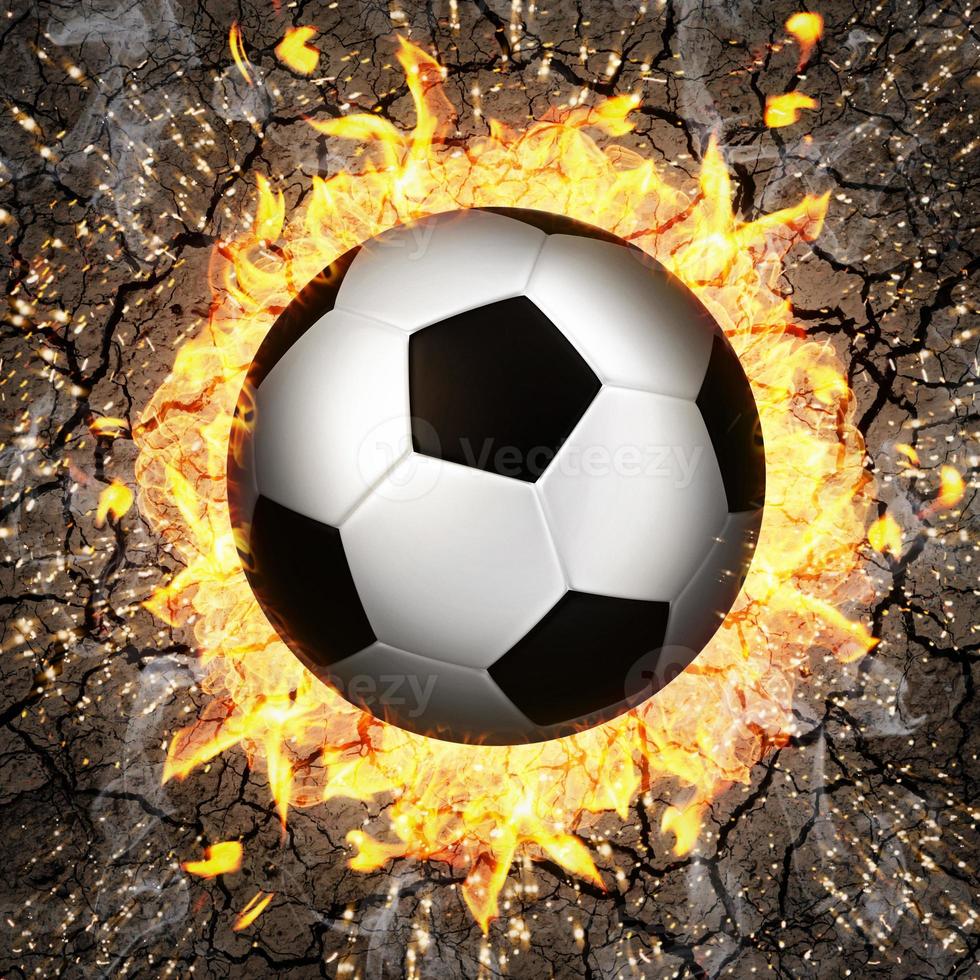 pallone da calcio in fiamme foto