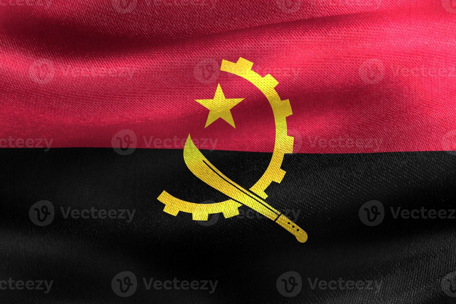 bandiera angola - bandiera in tessuto sventolante realistica foto