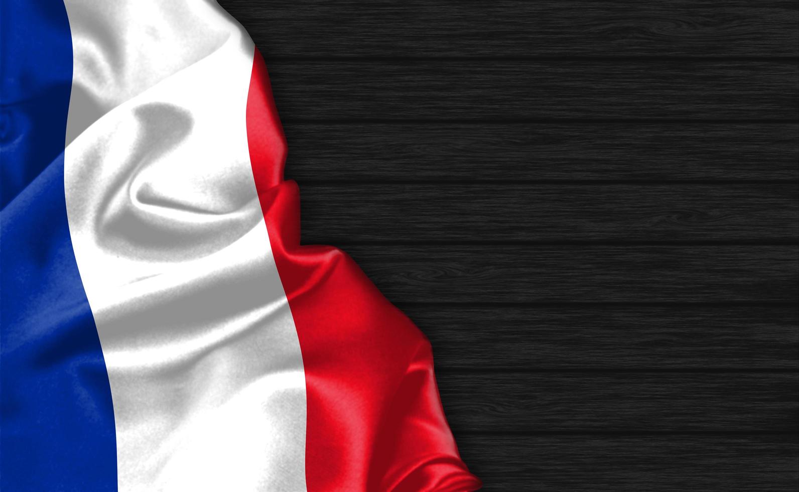 Primo piano della rappresentazione 3d della bandiera della Francia foto