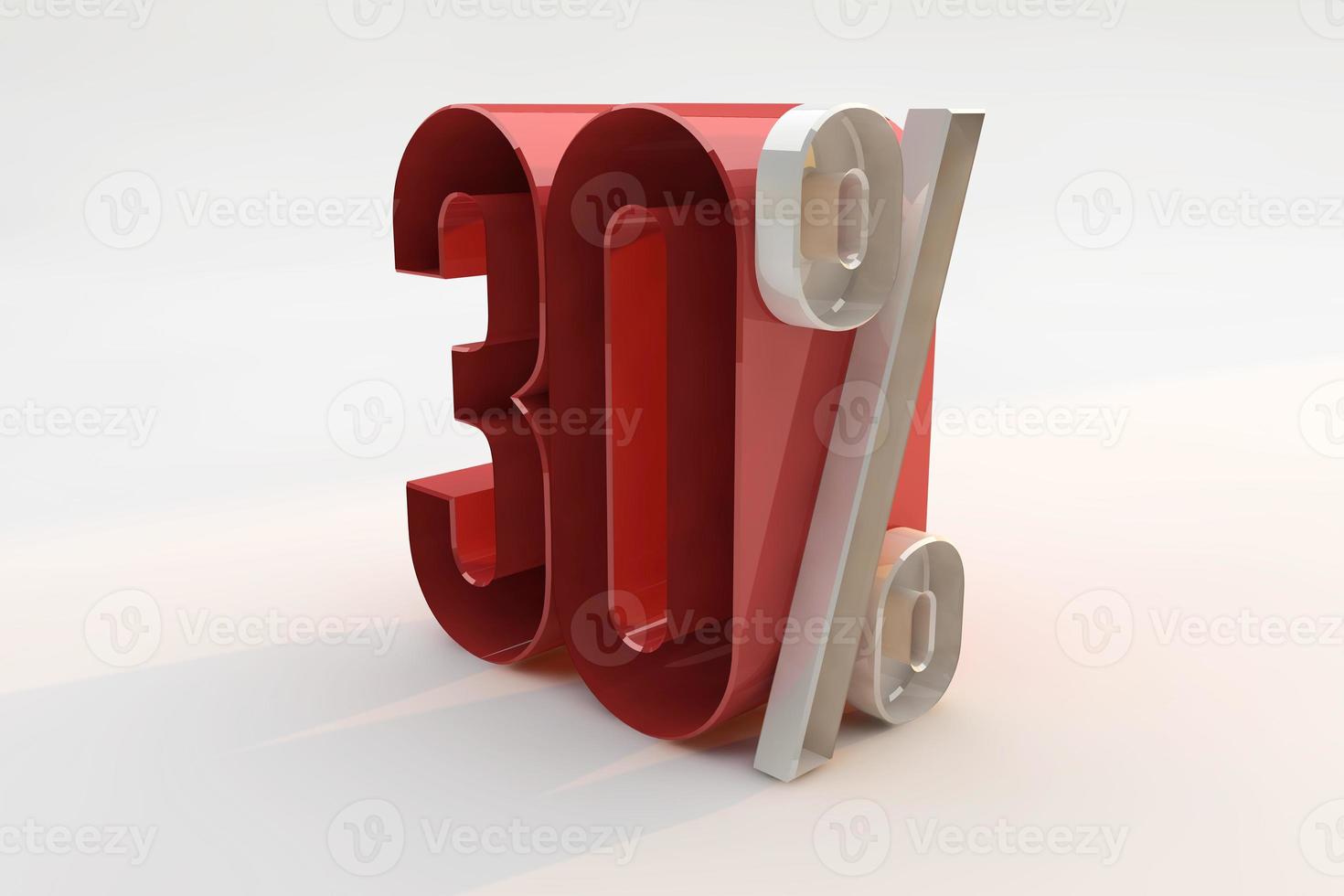 30 percento segno 3d numero rosso foto