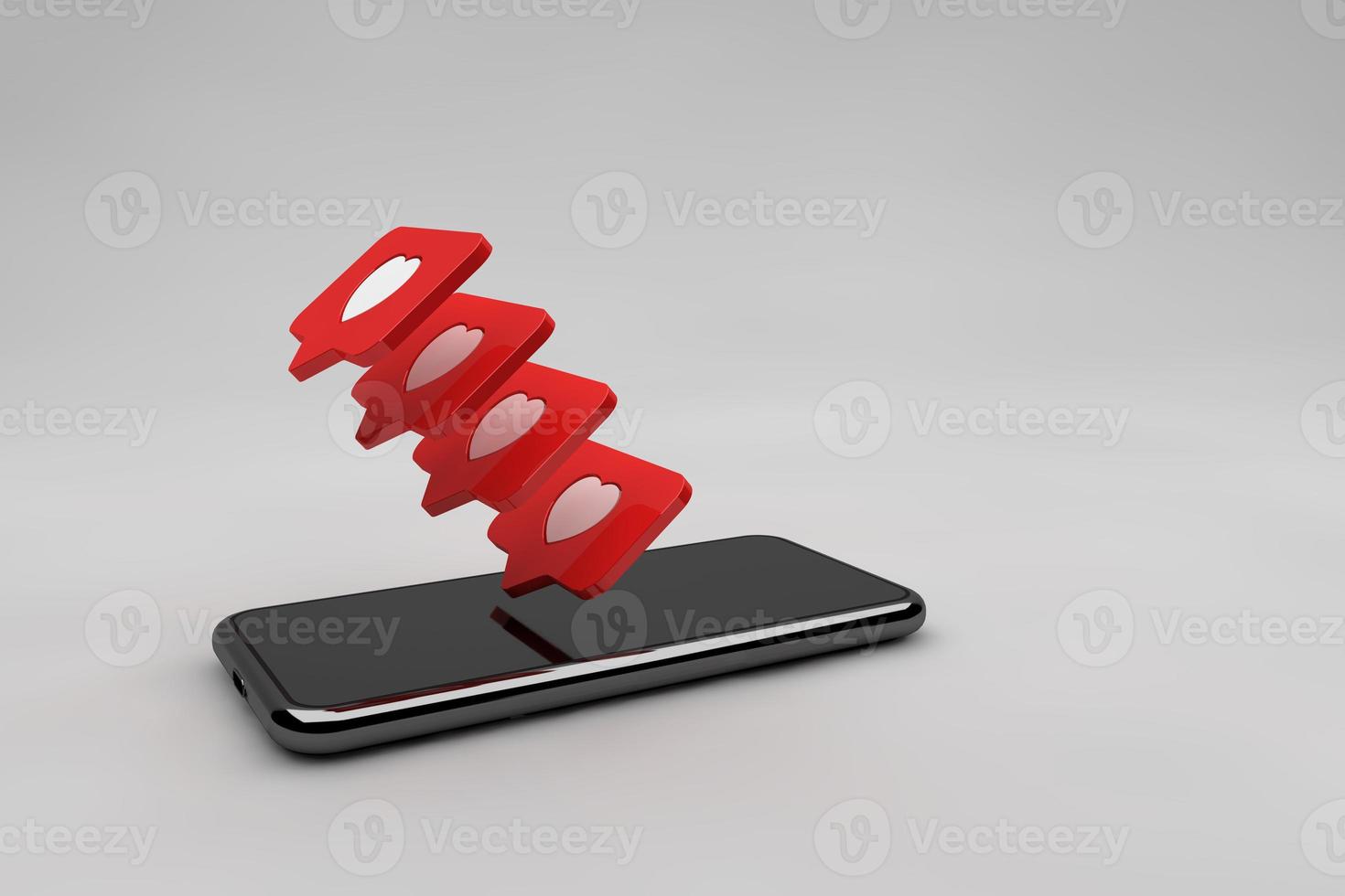 come l'icona del cuore 3d con lo smartphone foto