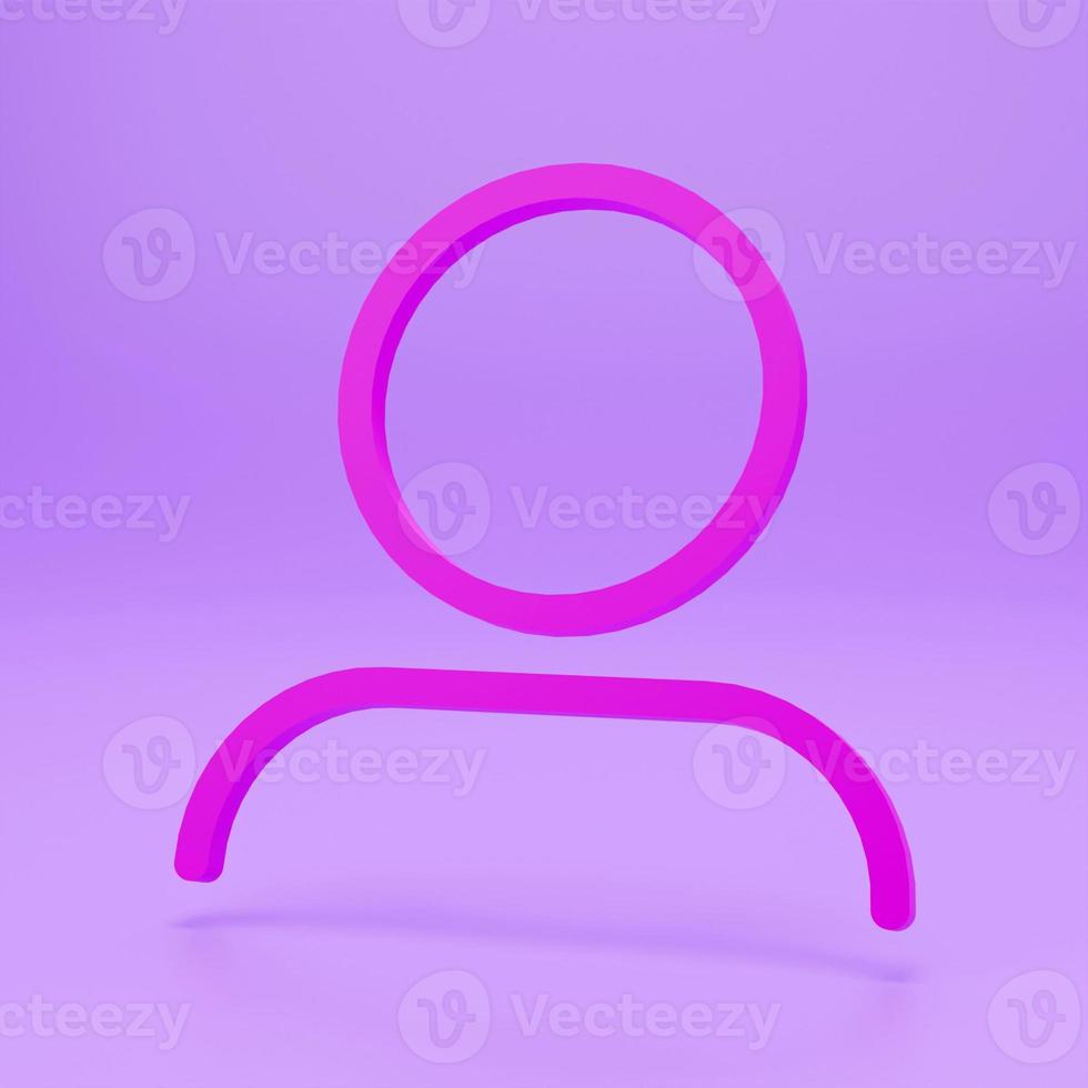 icona della schermata di creazione dell'account rosa isolata su sfondo rosa. concetto di minimalismo. illustrazione 3d rendering 3d. foto