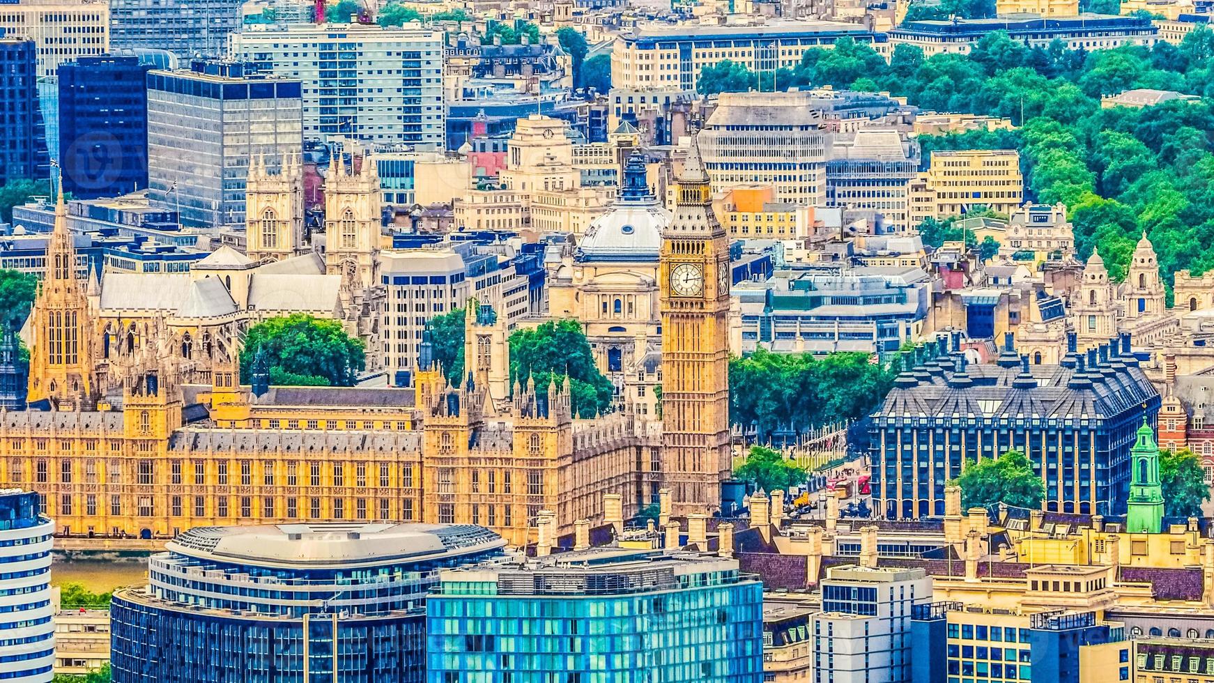 hdr veduta aerea della casa del parlamento a londra foto