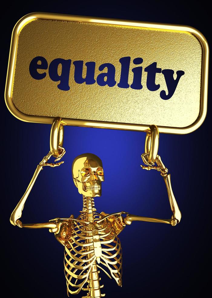 parola di uguaglianza e scheletro d'oro foto