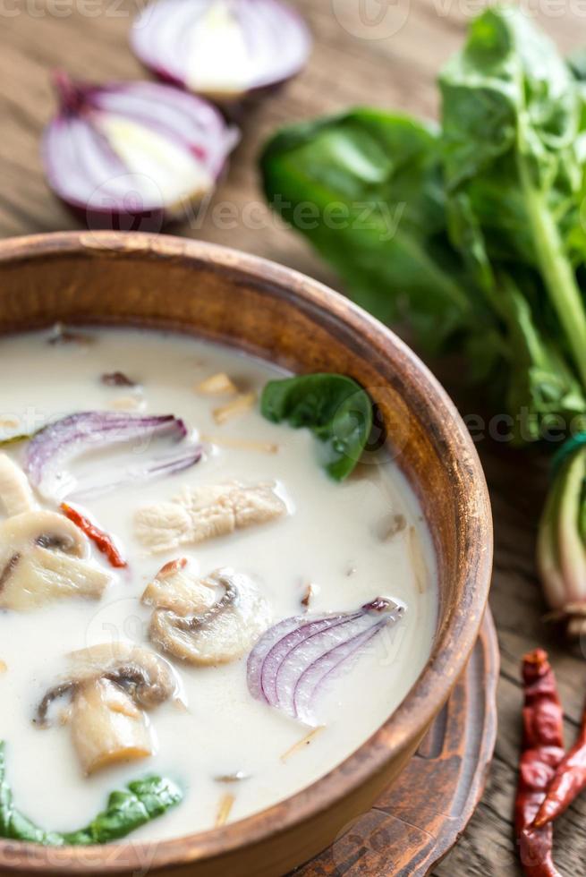 zuppa di crema di cocco tailandese foto
