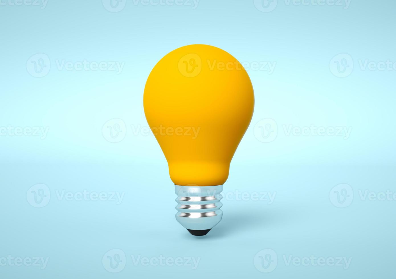 lampadina lampadina idea icona concetto vista dall'alto su sfondo blu. rendering 3D. foto