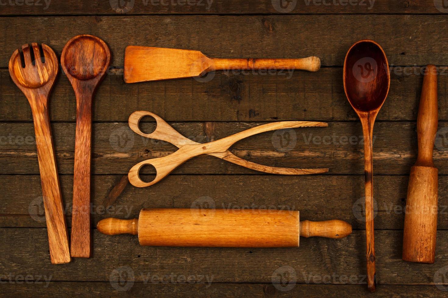 utensili da cucina in legno foto