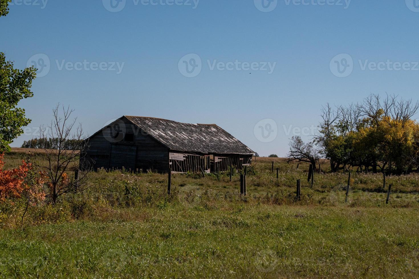 fienile abbandonato nelle zone rurali del saskatchewan, in canada foto
