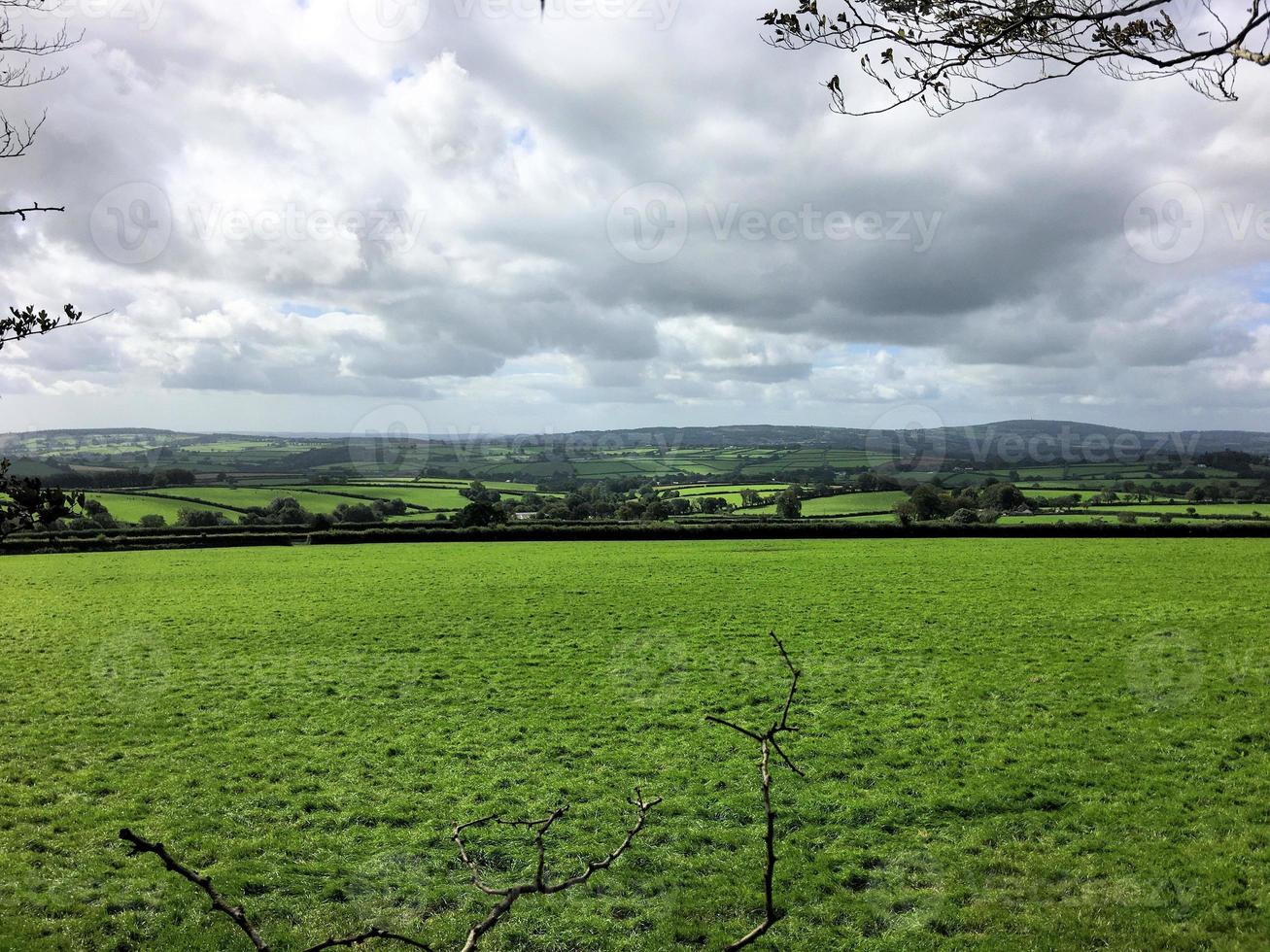 una vista della campagna della Cornovaglia vicino a dartmoor foto