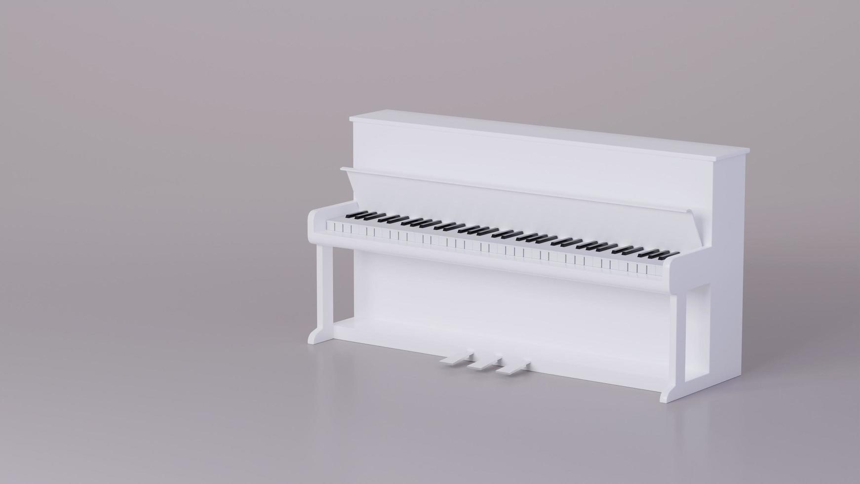 pianoforte bianco classico. rendering 3D. foto