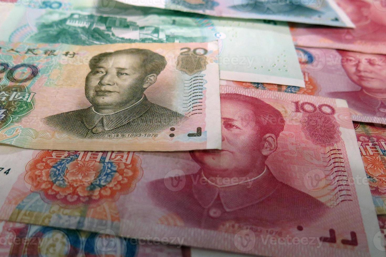 sfondo di yuan cinese, sfondo di denaro cinese. foto