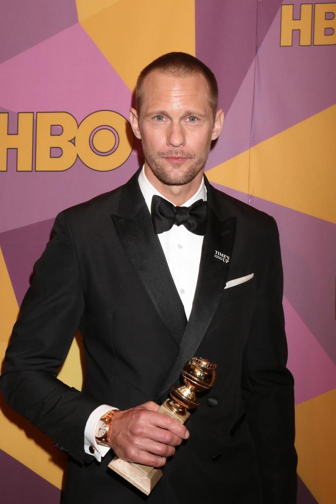 los angeles 7 gennaio, alexander skarsgard all'hbo post golden Globe party 2018 al beverly hilton hotel il 7 gennaio 2018 a beverly hills, ca foto