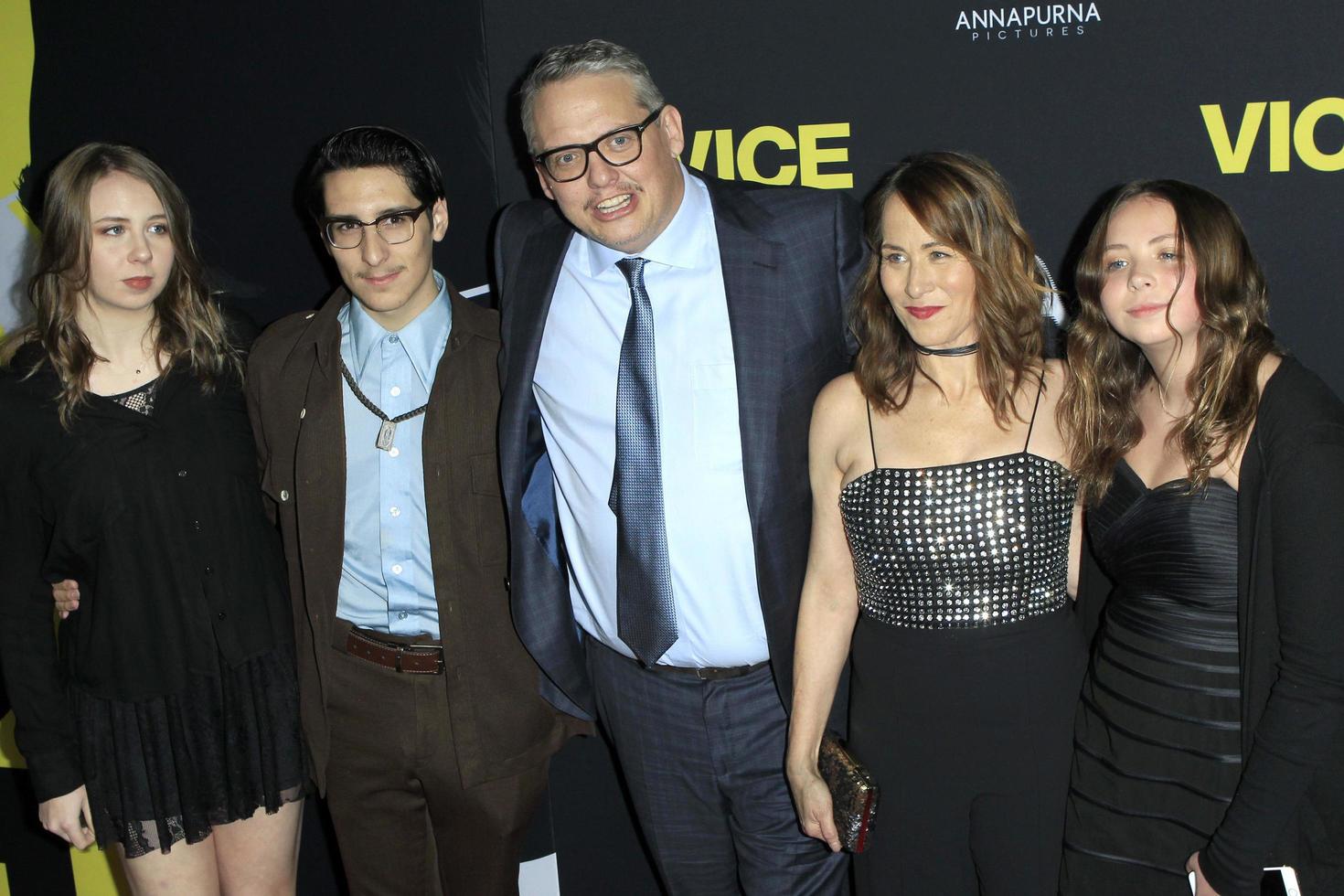 los angeles 11 dicembre, adam mckay, famiglia al vice prmiere al teatro samuel goldwyn l'11 dicembre 2018 a beverly hills, ca foto