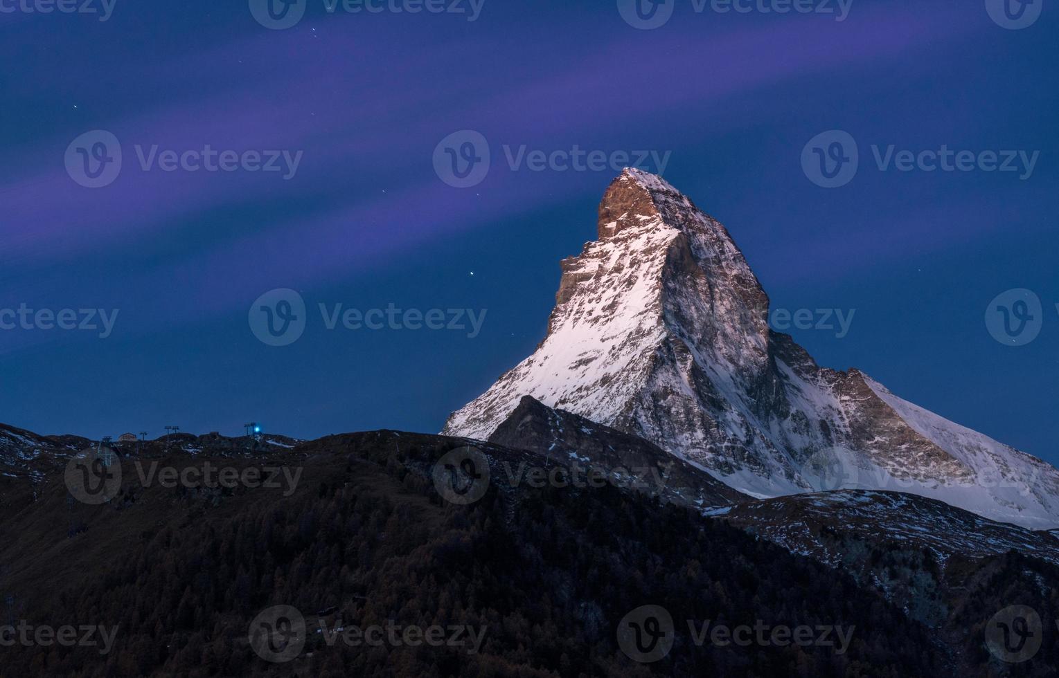Cervino Zermatt di notte foto