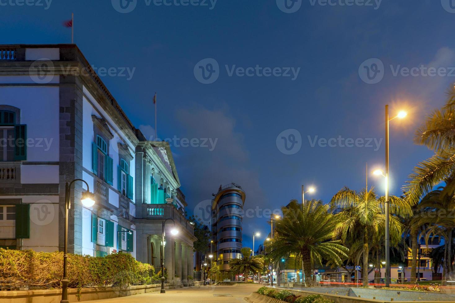 strade di las palmas, isole canarie di notte foto