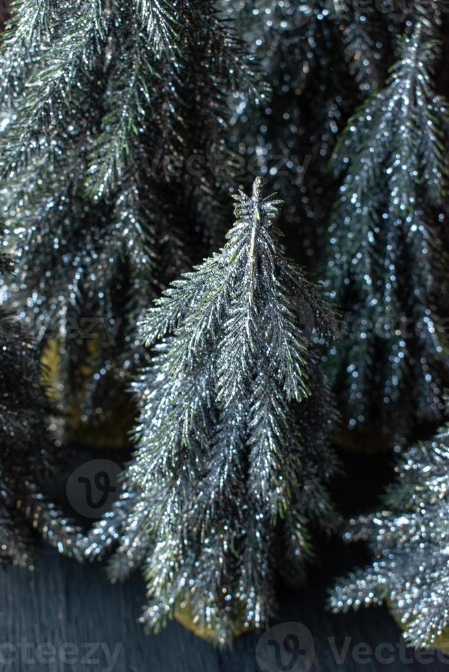 sfondo scintillante dell'albero di Natale d'argento foto