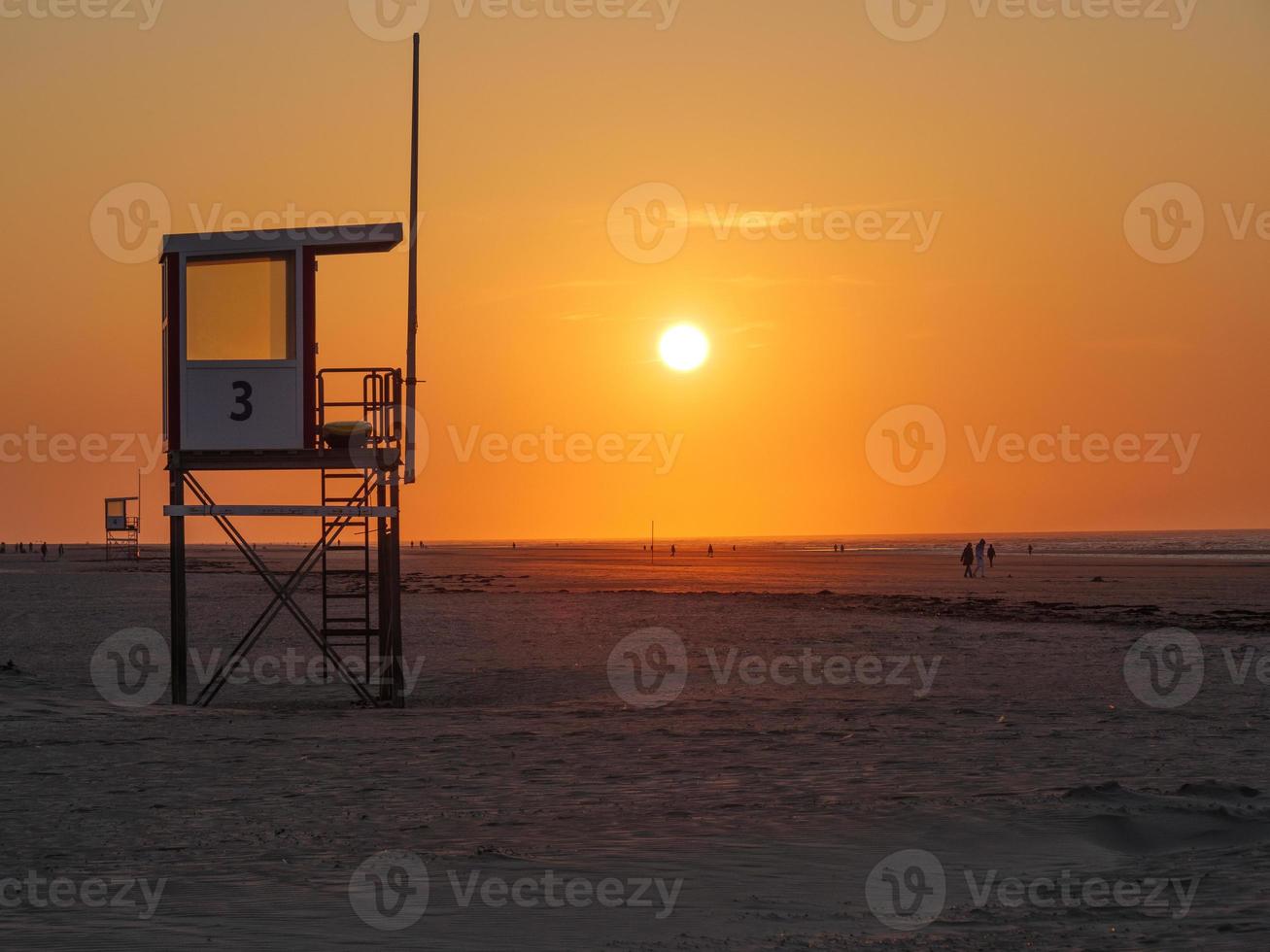 tramonto sull'isola di juist foto