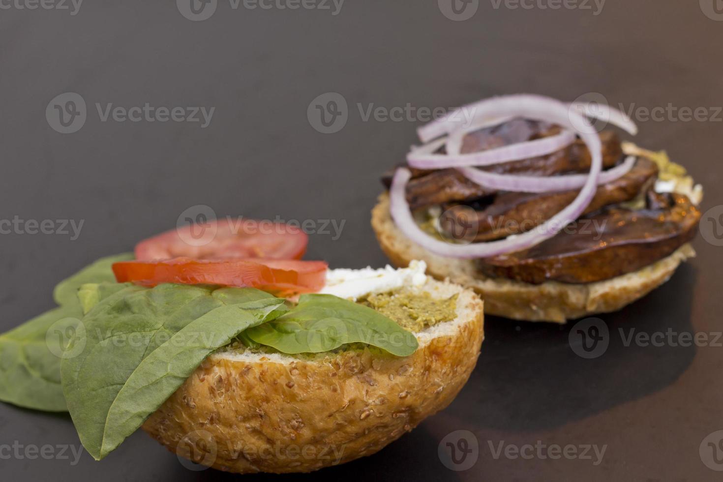 hamburger di funghi portobello foto