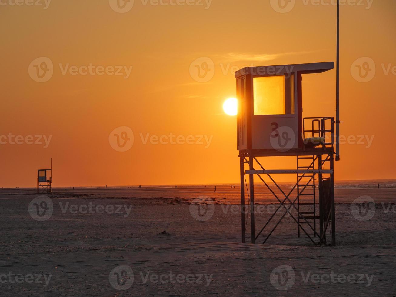 tramonto sull'isola di juist foto