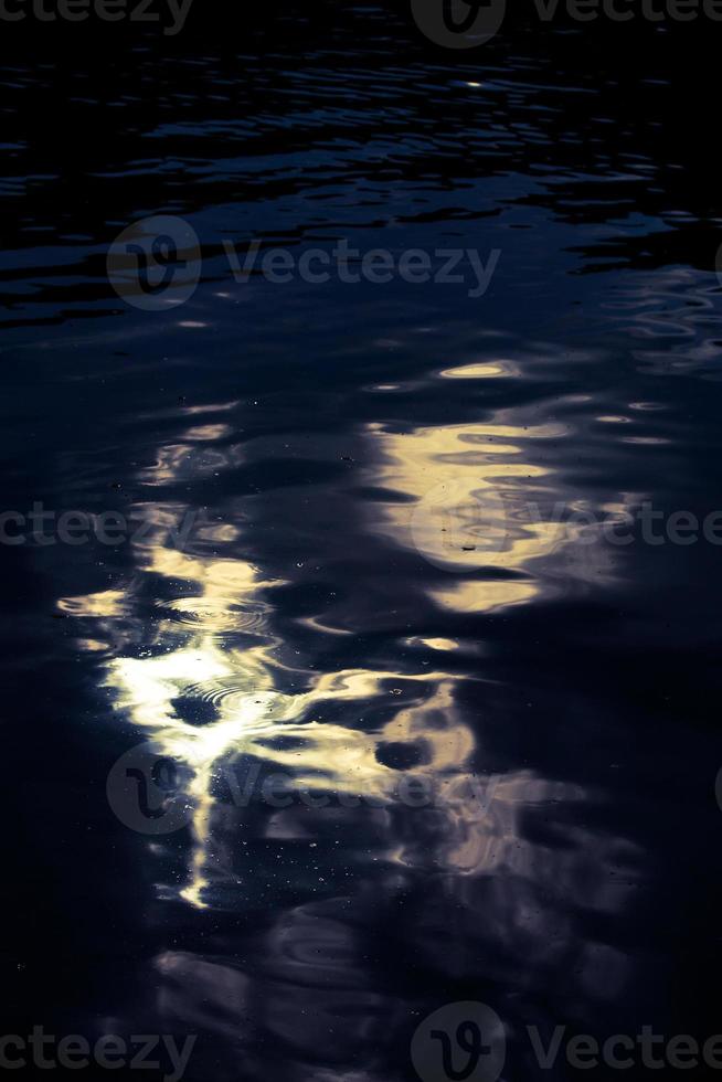 superficie dell'acqua con riflessione. bellissimo sfondo d'acqua durante il tramonto. foto