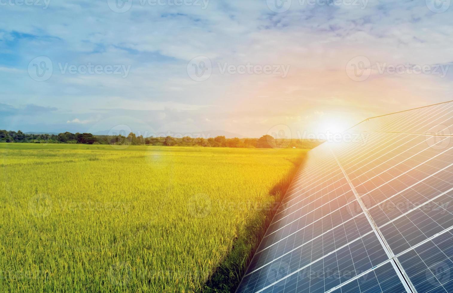 pannello fotovoltaico, nuova tecnologia per conservare e utilizzare l'energia della natura con la vita umana, l'energia sostenibile e il concetto di amico ambientale. foto