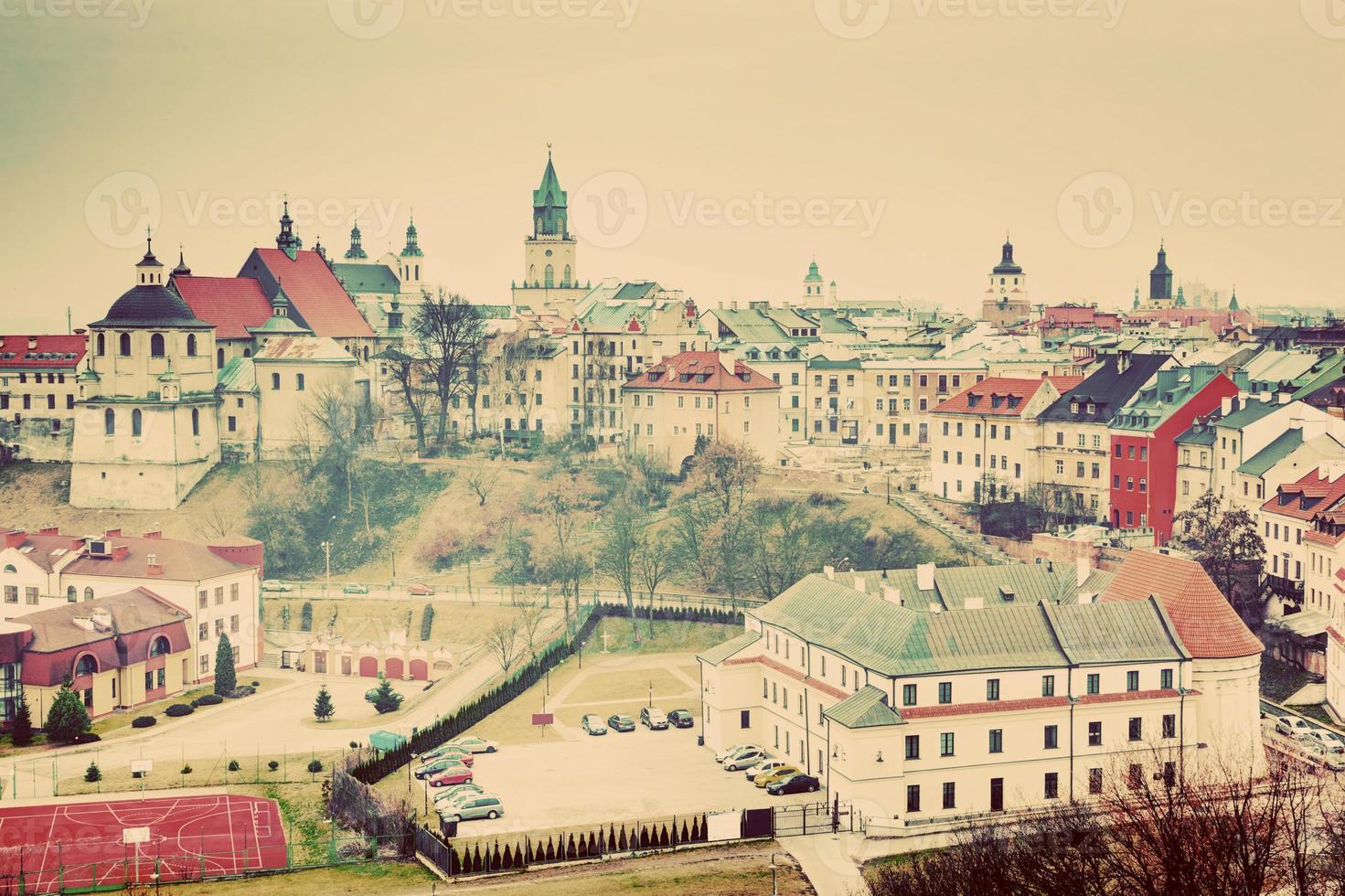 panorama della città vecchia di lublino, polonia. Vintage ▾ foto