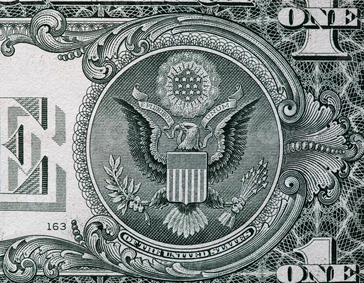 dettaglio della banconota da un dollaro foto