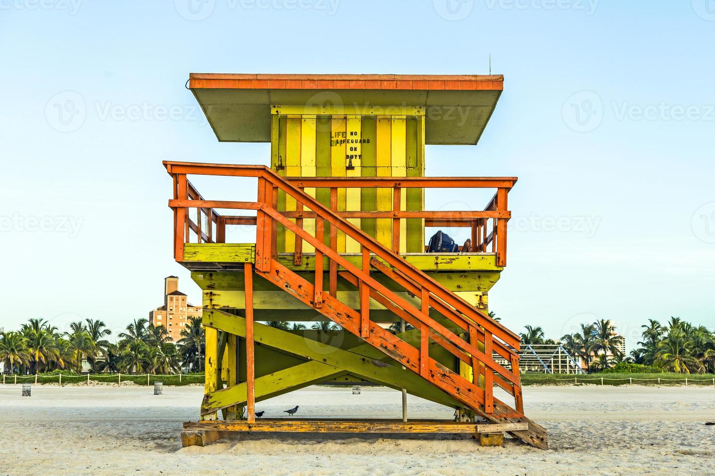 torre di guardia di vita sulla spiaggia del sud, Miami, Florida foto