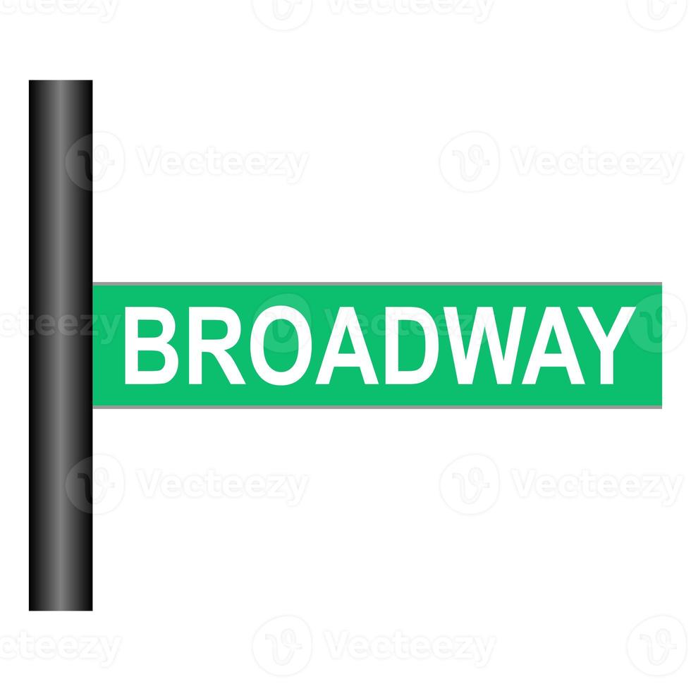 segno di Broadway isolato su bianco foto
