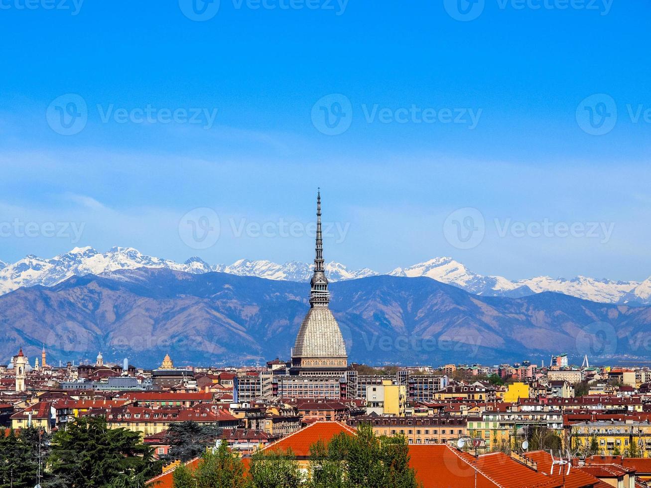 hdr vista aerea di torino foto