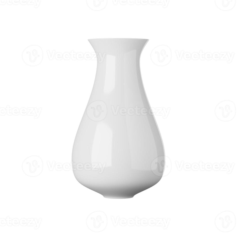 vaso in ceramica bianca isolato su sfondo bianco, rendering 3d foto