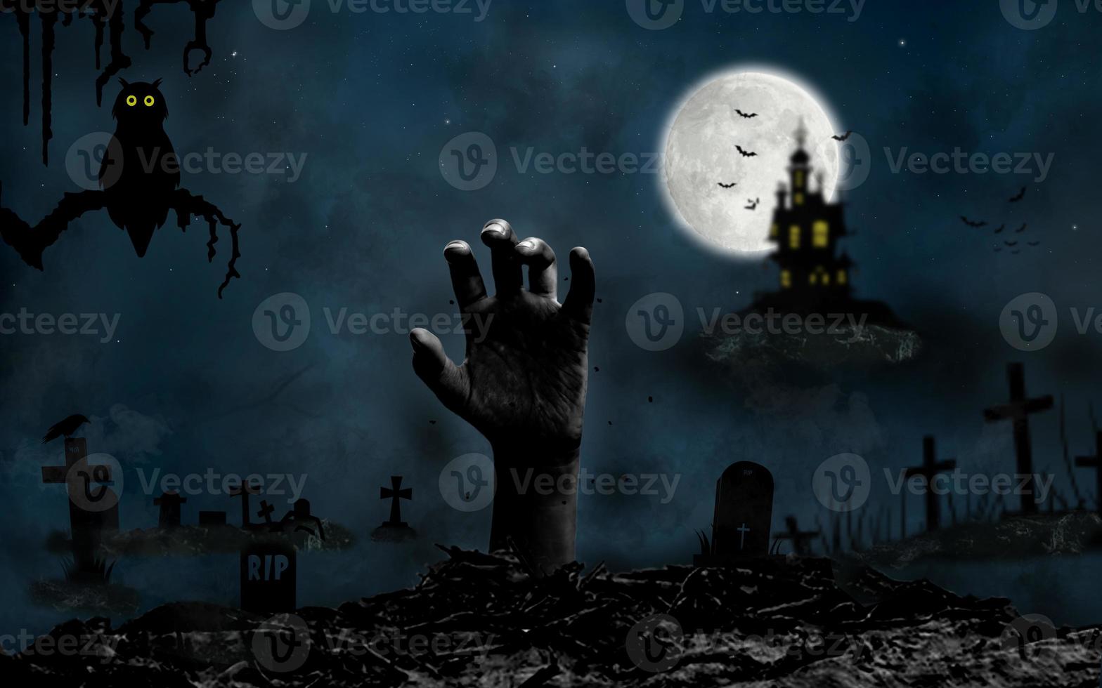 concetto di halloween nella notte di fantasia foto