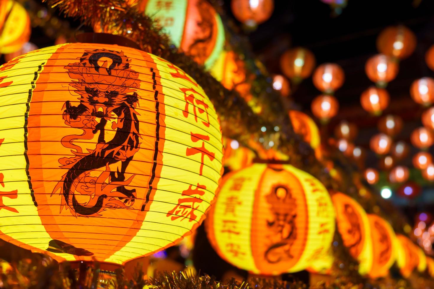 bellissimo festival delle lanterne in stile cinese foto
