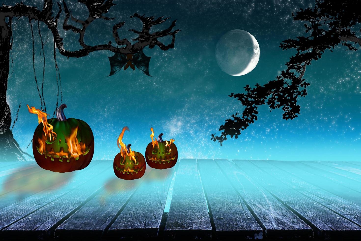 concetto di halloween nella notte di fantasia foto