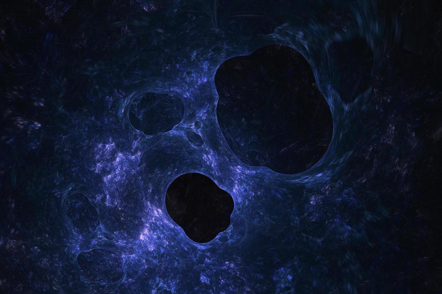 illustrazione 3d di buchi scuri blu nella tecnologia e nello stile futuristico. visualizzazione dello sfondo grafico della scienza moderna foto