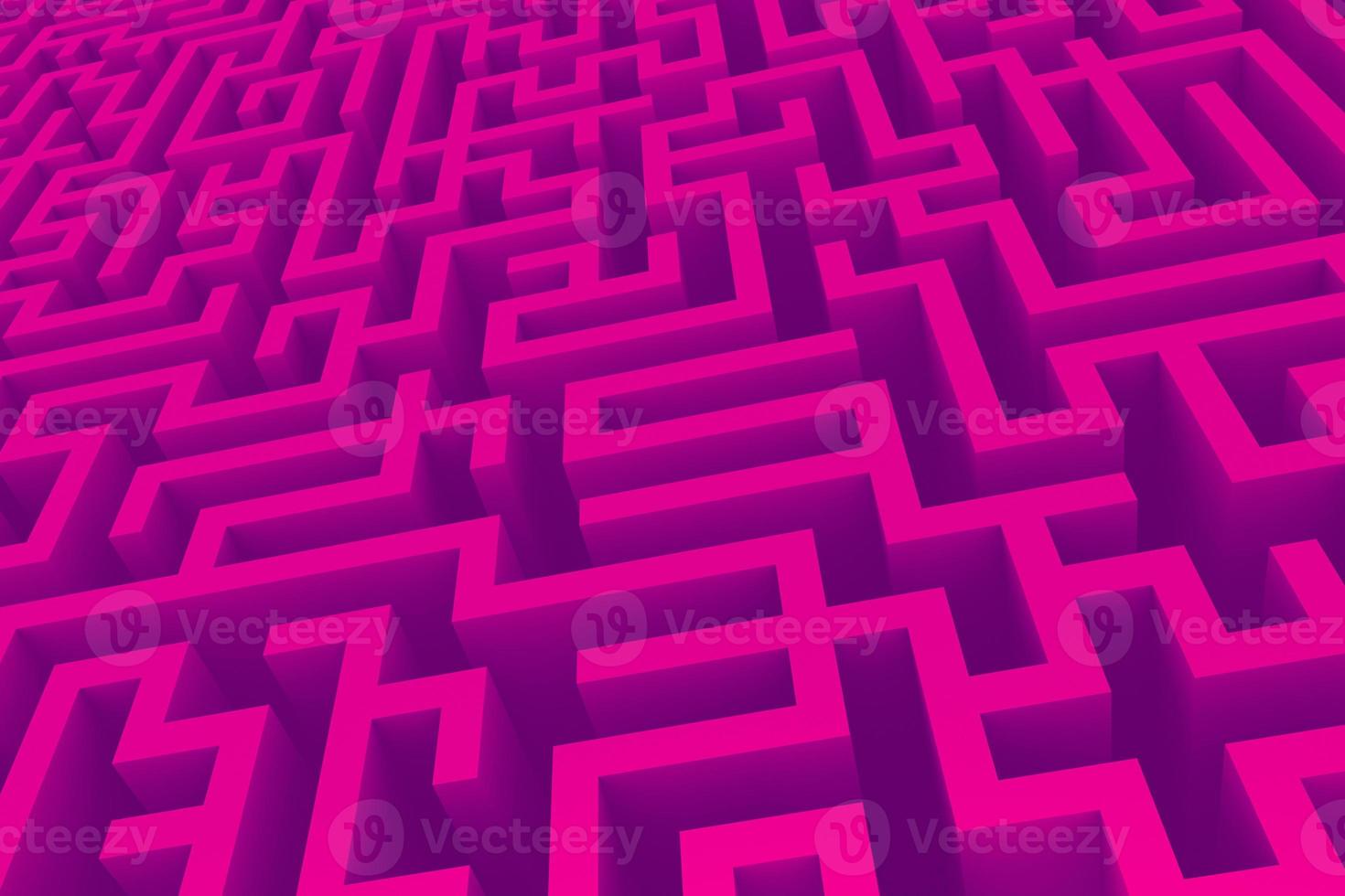 motivo a labirinto isometrico viola. illustrazione 3d del labirinto astratto. sfondo tridimensionale complesso foto