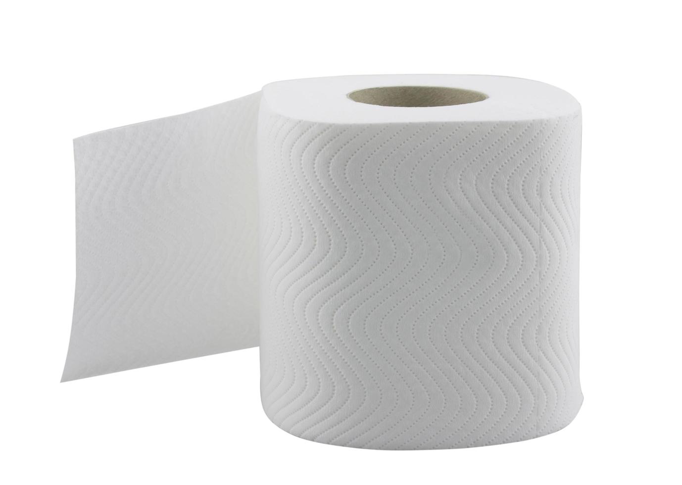 rotolo di carta igienica o tessuto isolato su bianco foto