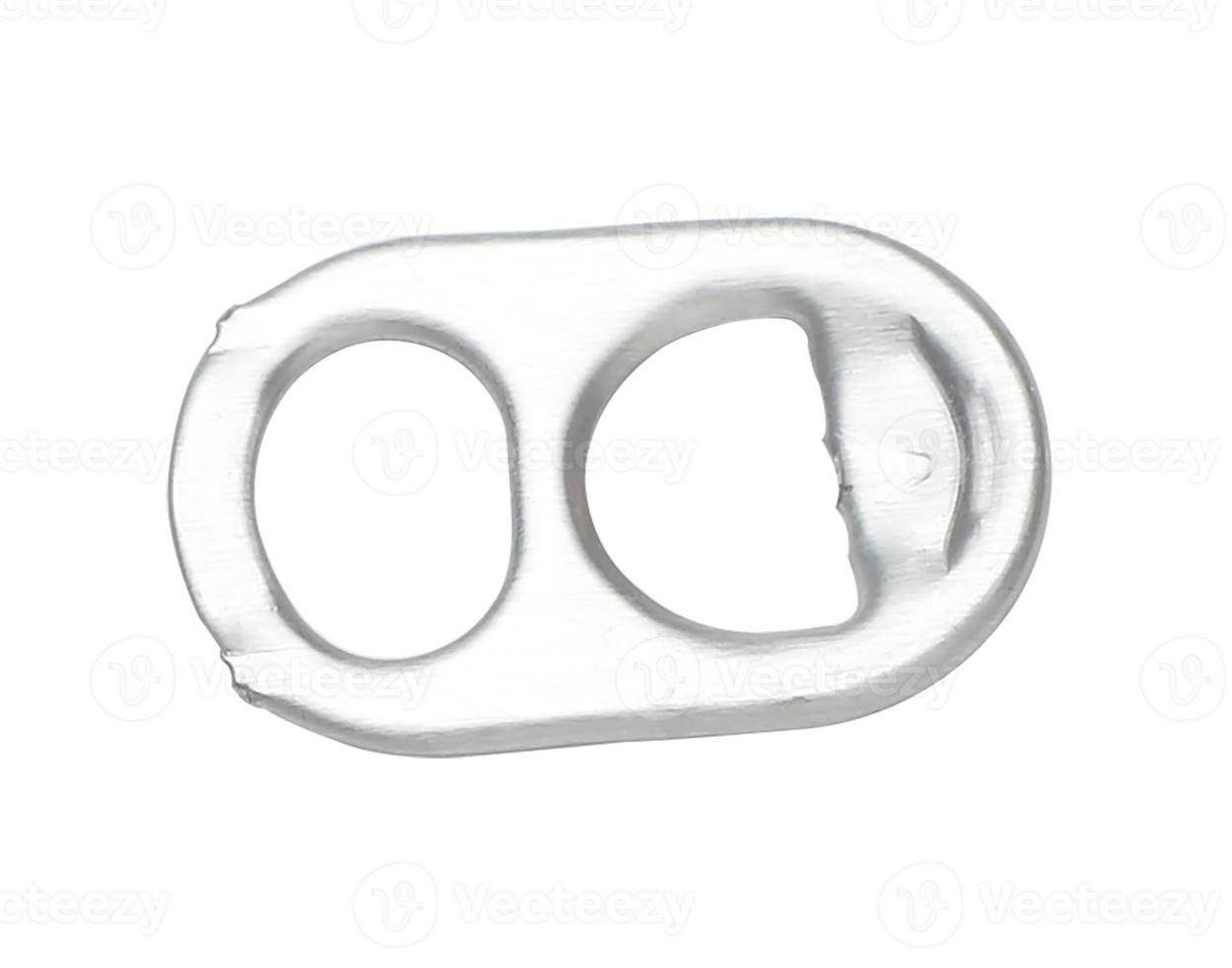 latta di alluminio ad anello aperto isolato su priorità bassa bianca foto