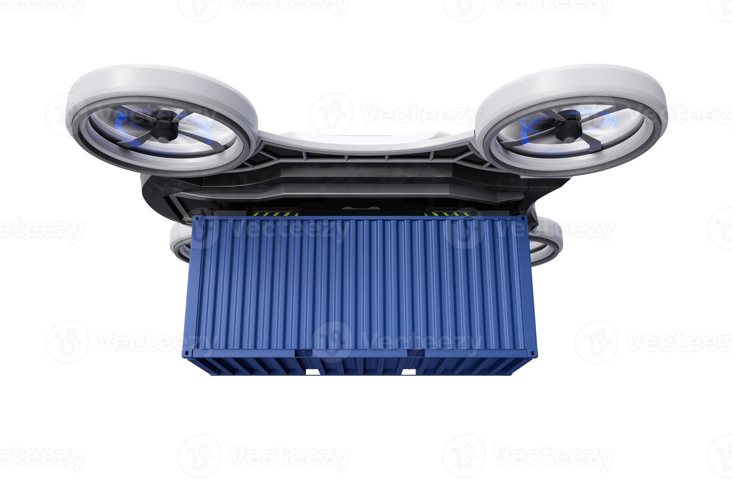 drone cargo con contenitore isolato su sfondo bianco foto