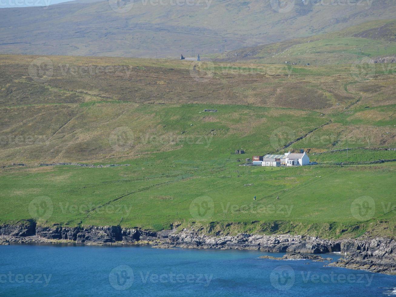 le isole Shetland con la città di lerwick in Scozia foto