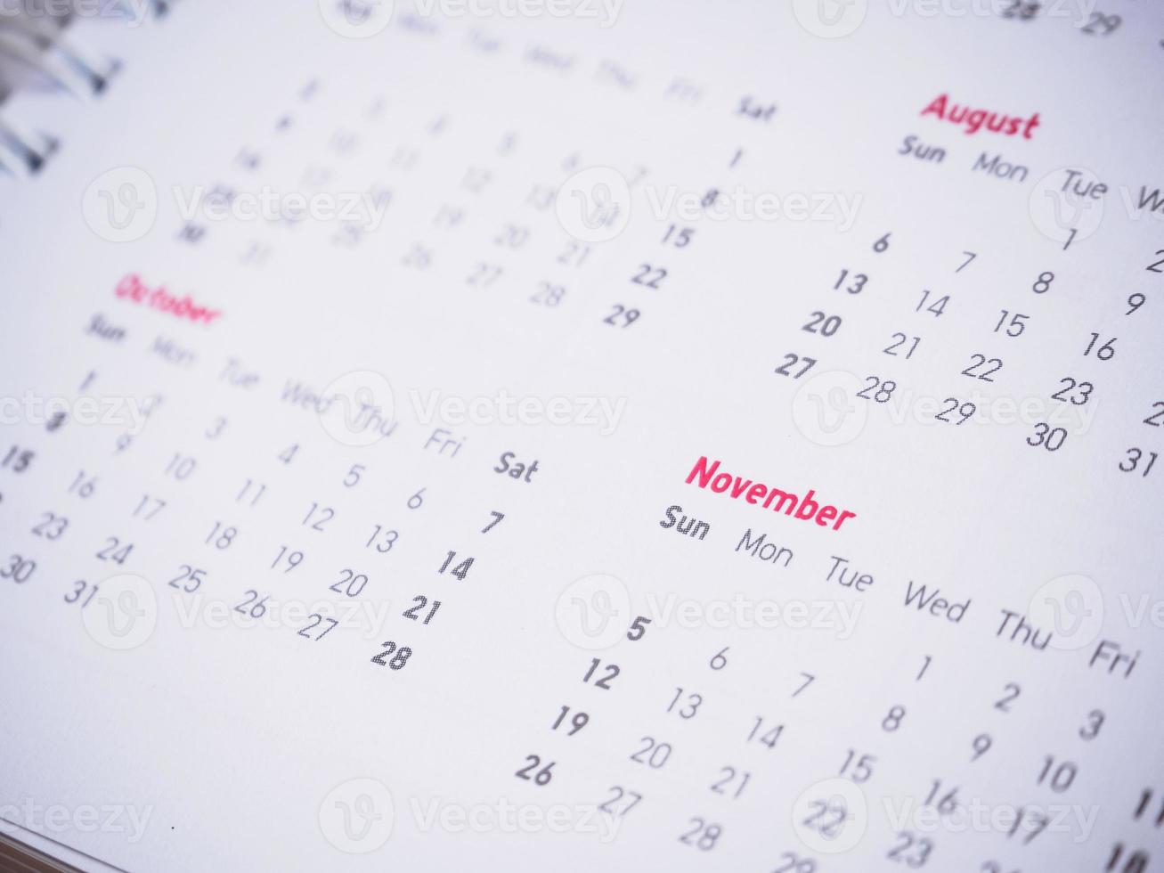 mesi e date del nuovo anno di calendario 2017 foto