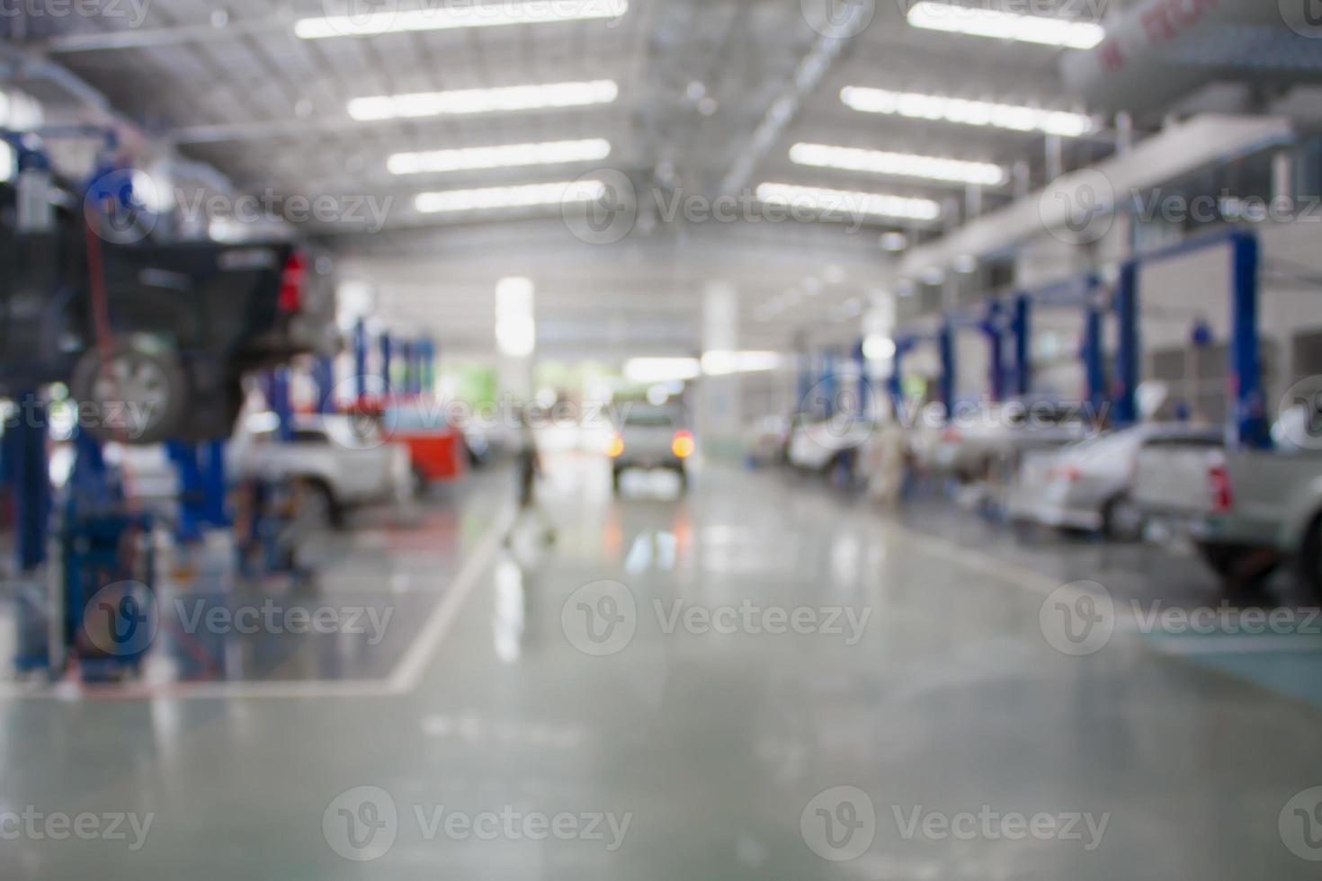 centro di servizio di riparazione auto sfondo sfocato foto